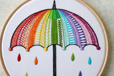 Rainbow Umbrella Embroidery Kit