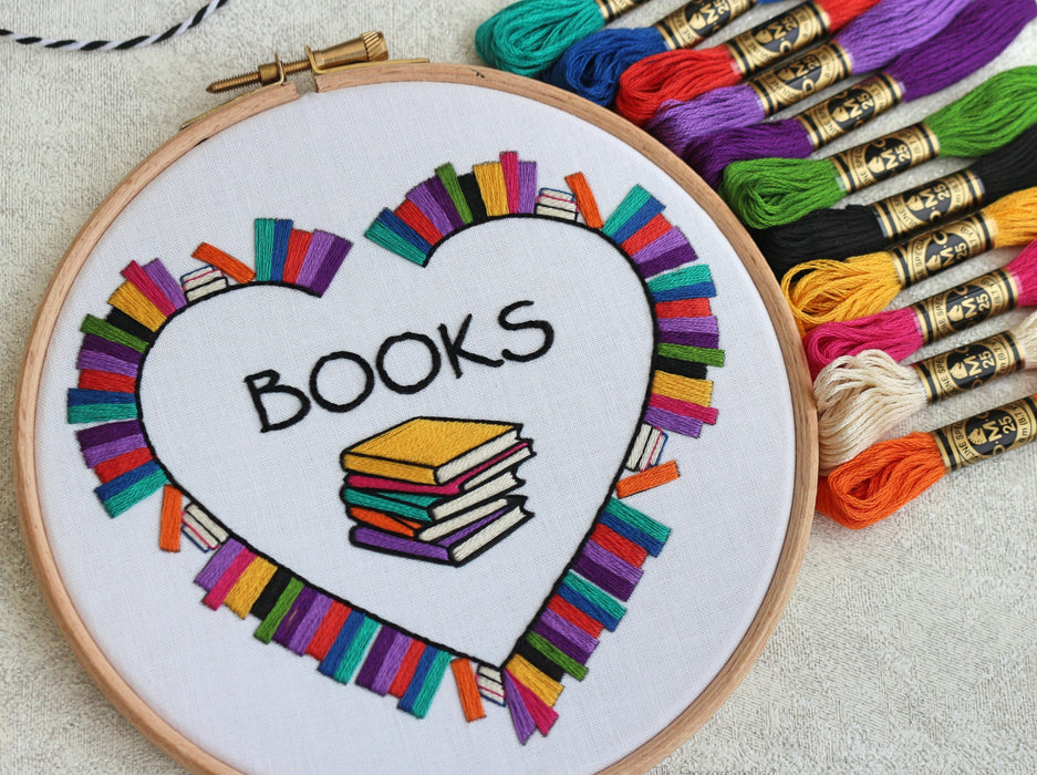 Books Embroidery Kit — The Embroidery Cart