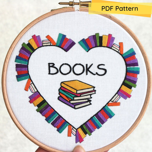Books Embroidery PDF Pattern