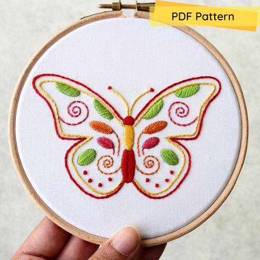 Butterfly Embroidery PDF Pattern