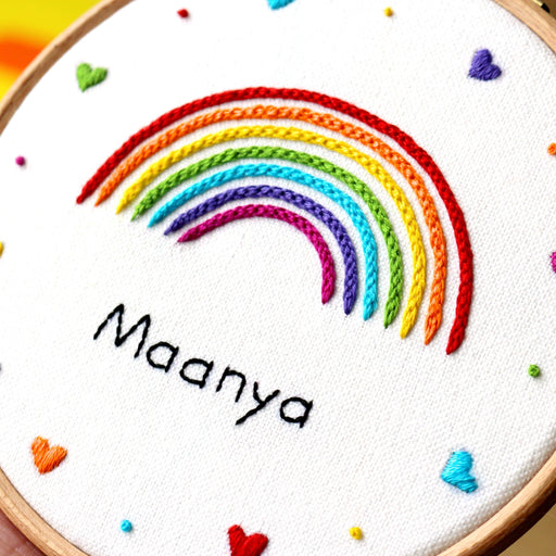 Custom Name Rainbow Embroidery PDF Pattern