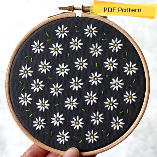 Daisy Embroidery PDF Pattern