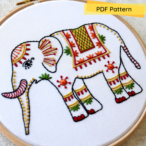 Elephant Embroidery PDF Pattern
