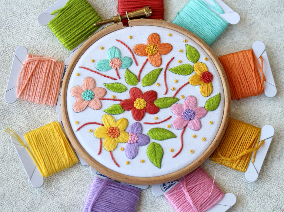 Floral Embroidery Kit Bundle