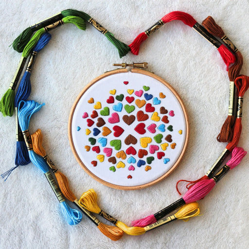 Hearts Embroidery Kit Valentines