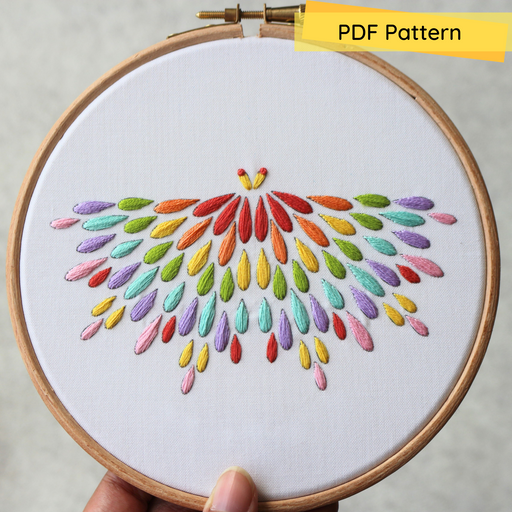 Pastel Butterfly Embroidery PDF Pattern