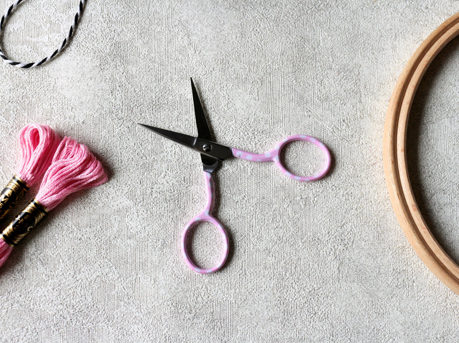 Pink Polka Dot Embroidery Scissor