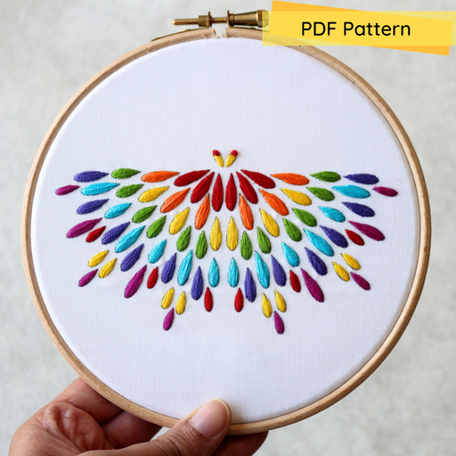 Rainbow Butterfly Embroidery PDF Pattern