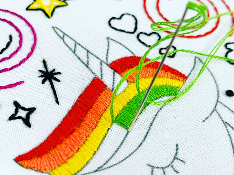 Rainbow Unicorn Embroidery